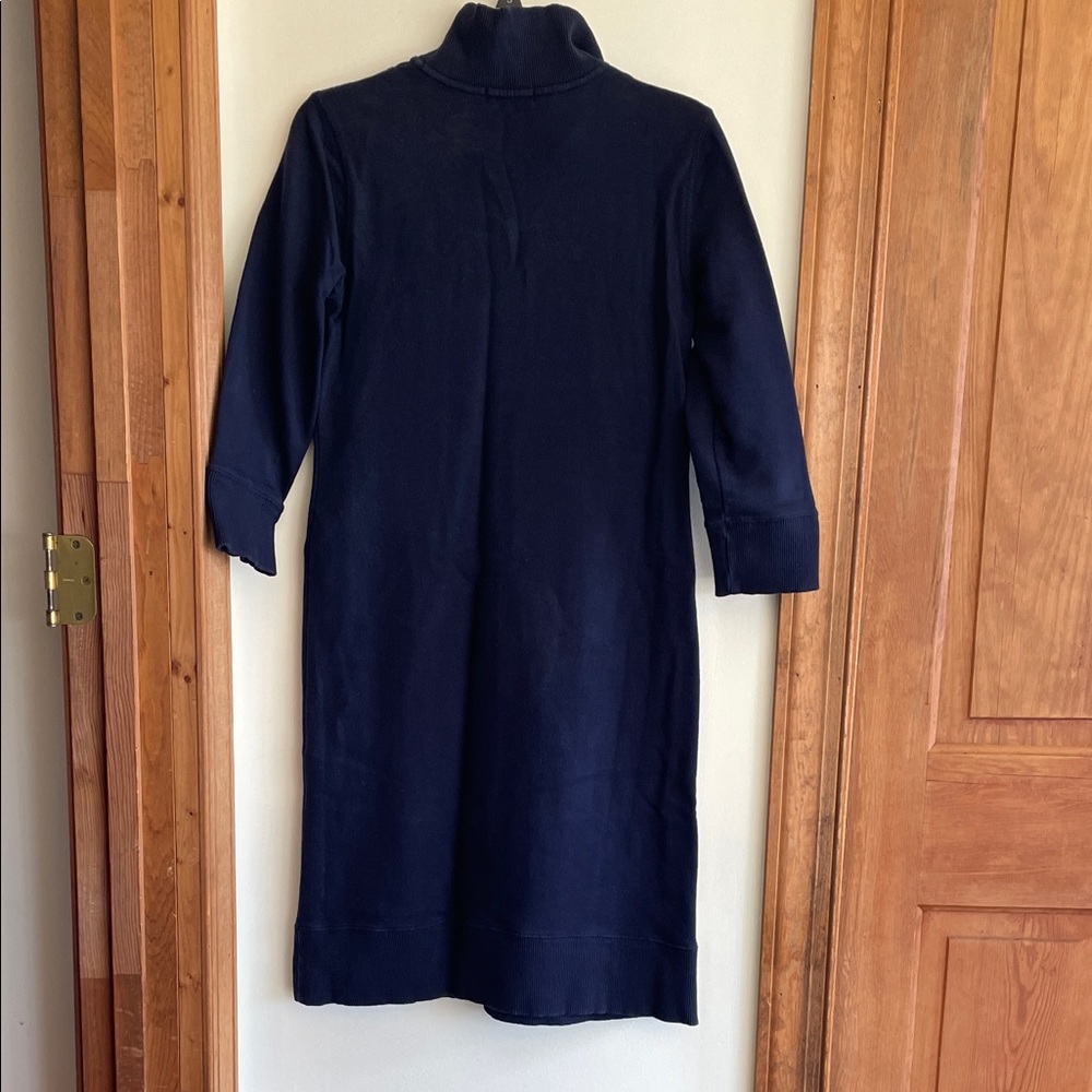 LAUREN JEANS CO. Ralph Lauren Navy Blue Cotton Knit Sweater Dress M Vintage - Picture 7 of 15